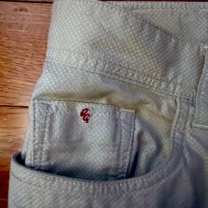 Robert Graham pants. Tailored to fit nice around legs. Very comfy.